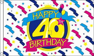Happy 40th Birthday Flag