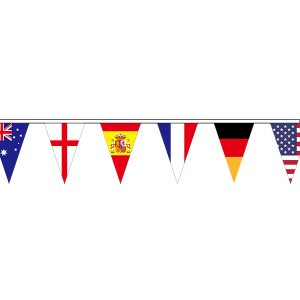 32 Multi Nation Triangle Bunting (11m Length)