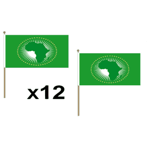 African Union Large Hand Flags (12 Pack)