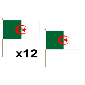 Algeria Large Hand Flags (12 Pack)