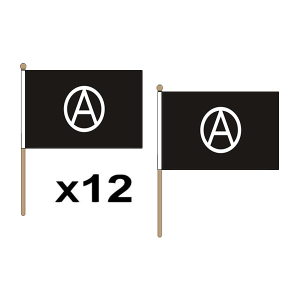 Anarchy Large Hand Flags (12 Pack)