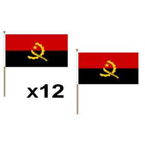 Angola Hand Flags (12 Pack)