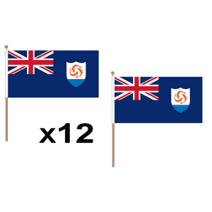 Anguilla Large Hand Flags (12 Pack)