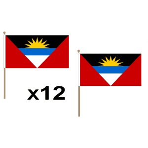 Antigua and Barbuda Hand Flags (12 Pack)