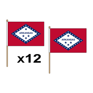 Arkansas Hand Flags (12 Pack)