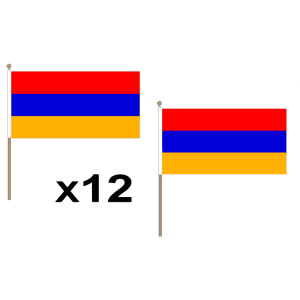Armenia Large Hand Flags (12 Pack)