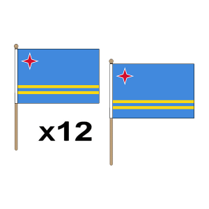 Aruba Hand Flags (12 Pack)