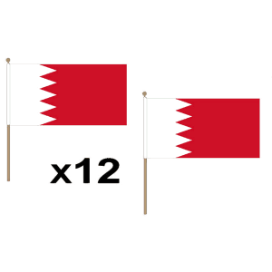 Bahrain Large Hand Flags (12 Pack)