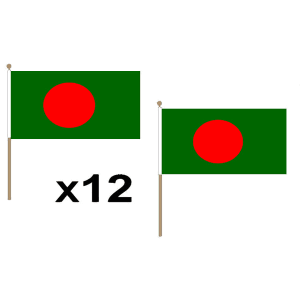 Bangladesh Large Hand Flags (12 Pack)