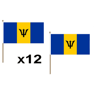 Barbados Large Hand Flags (12 Pack)