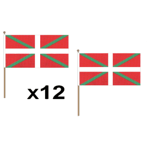 Basque Large Hand Flags (12 Pack)