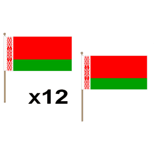 Belarus Large Hand Flags (12 Pack)