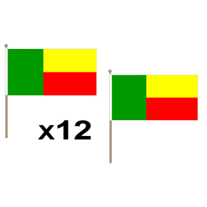 Benin Large Hand Flags (12 Pack)