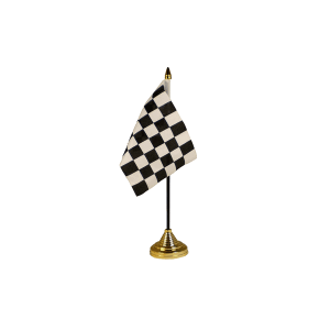 Black and White Check Small Table Flags (12 Pack)