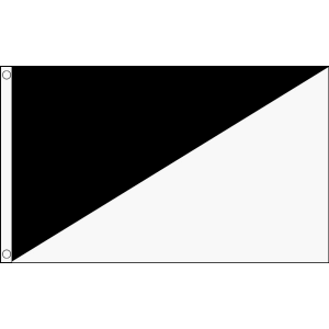 Black and White - Diagonally Divided Flag