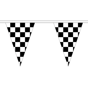 Black and White Check Triangle Bunting