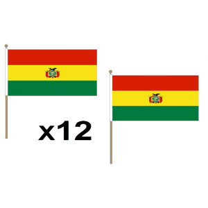 Bolivia Hand Flags (12 Pack)