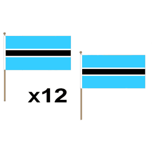 Botswana Hand Flags (12 Pack)
