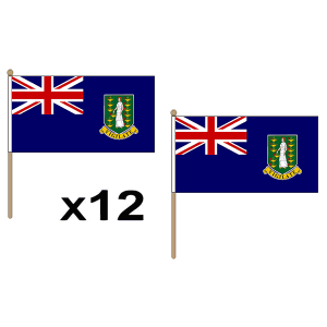 British Virgin Islands Hand Flags (12 Pack)