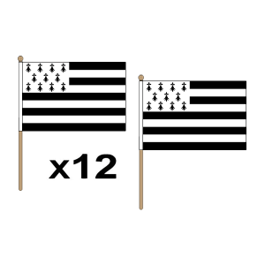Brittany Large Hand Flags (12 Pack)