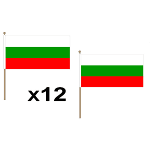 Bulgaria Large Hand Flags (12 Pack)