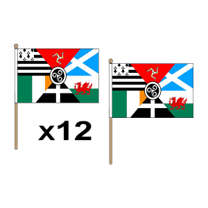 Celtic Nations Hand Flags (12 Pack)