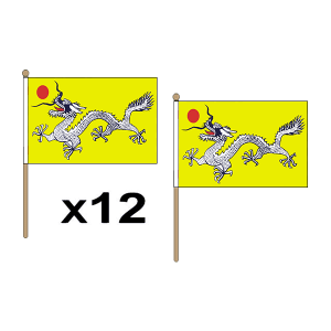 Chinese Dragon Hand Flags (12 Pack)