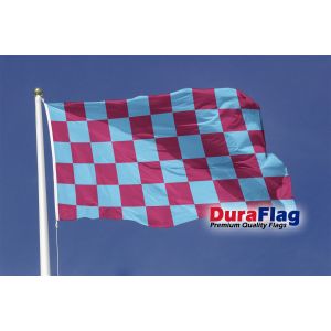 Claret and Sky Blue Check Duraflag Premium Quality Flag