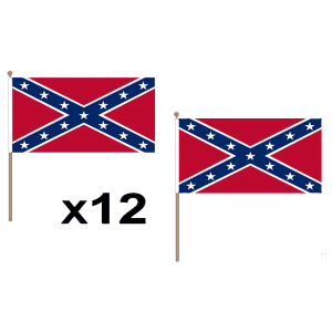 Confederate Large Hand Flags (12 Pack)