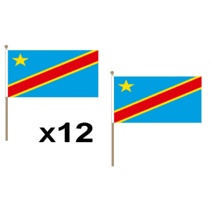 Congo DR 2006 Large Hand Flags (12 Pack)