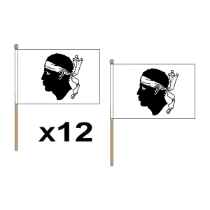 Corsica Large Hand Flags (12 Pack)
