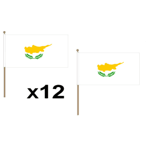 Cyprus Hand Flags (12 Pack)