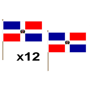 Dominican Republic Hand Flags (12 Pack)