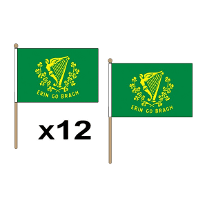 Erin Go Bragh Large Hand Flags (12 Pack)