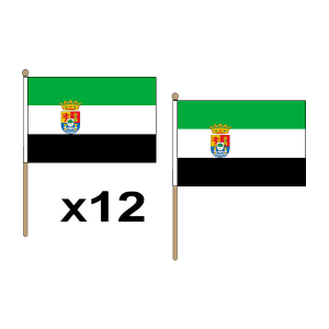 Extremadura Hand Flags (12 Pack)