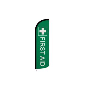 First Aid Green Small Advertising Flag (200 x 55 cm)