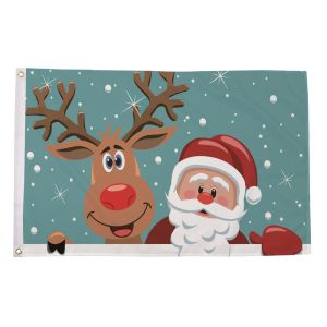 Santa And Rudolph Flag