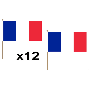 France Hand Flags (12 Pack)