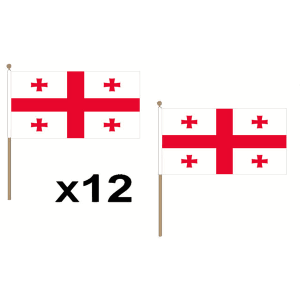 Georgia Republic New Large Hand Flags (12 Pack)