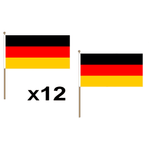Germany Large Hand Flags (12 Pack)