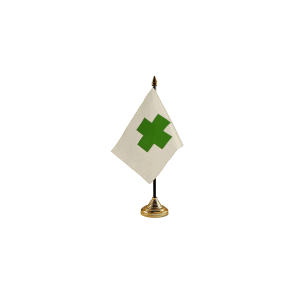 Green Cross Small Table Flags (12 Pack)