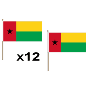 Guinea-Bissau Hand Flags (12 Pack)