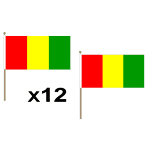 Guinea Hand Flags (12 Pack)