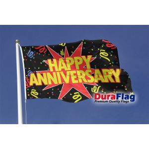 Happy Anniversary Black Duraflag Premium Quality Flag