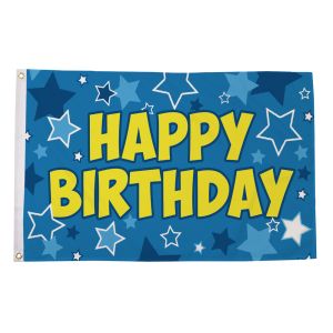Happy Birthday Blue Flag