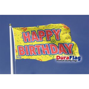 Happy Birthday Yellow Duraflag Premium Quality Flag