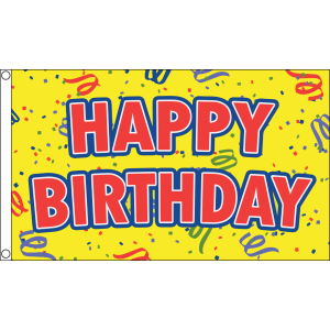 Happy Birthday Yellow Flag