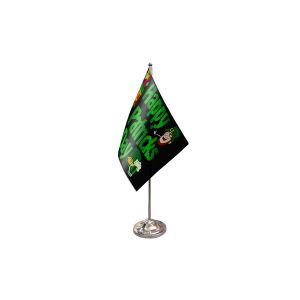 Happy St Patricks Day (Black) Satin Table Flag (Flag only)