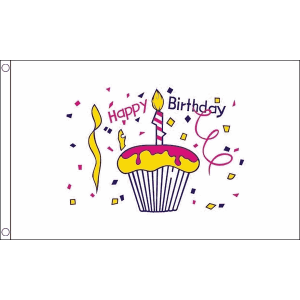 Happy Birthday Cake Flag