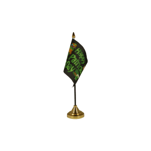 Happy St Patricks Day (Black) Small Table Flags (12 Pack)